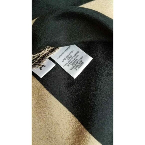 ✨️CL Ann Taylor Loft Brown Black Horizontal Stripe Lightweight Blouse Size XS - Picture 6 of 8